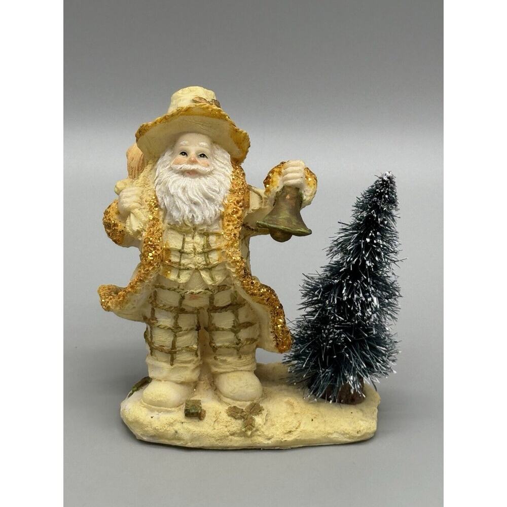 Vintage JTS International Santa Figurine 5” W/ Christmas Tree No Box